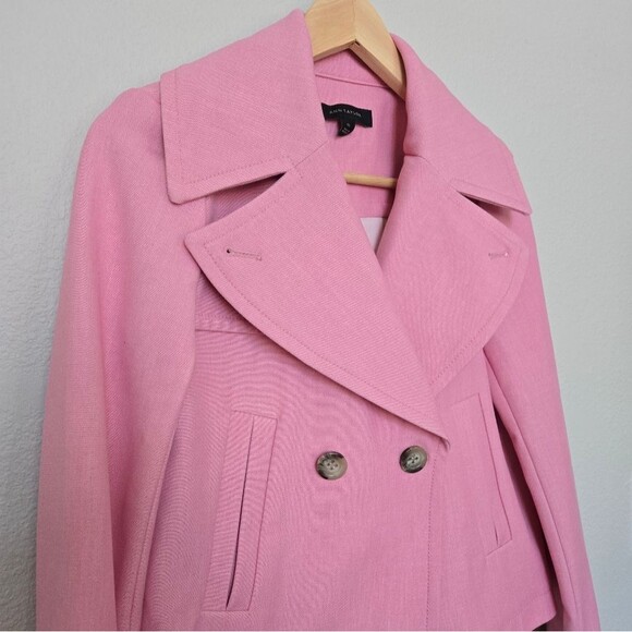 Ann Taylor Short Trench Pea Coat Pink size 00 - Picture 4 of 15